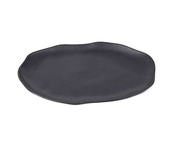 TRAVESSA OVAL RASA MEDIA BIO PRETO MATTE29X18