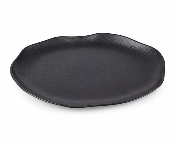TRAVESSA OVAL RASA MEDIA BIO PRETO MATTE29X18