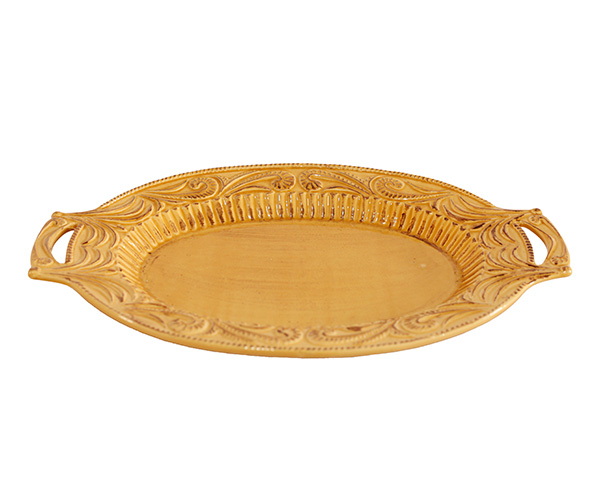 TRAVESSA OVAL C/ALÇA RAVELO MOSTARDA 50 X 32