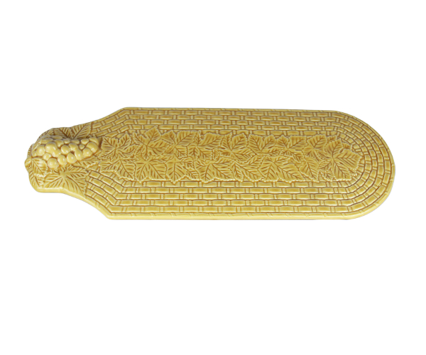 TABUA DE QUEIJO OVAL MOSTARDA 60X23CM