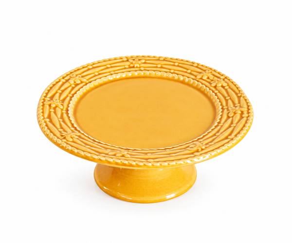 SUPORTE BOLO RED BEE MOSTARDA 27X10CM