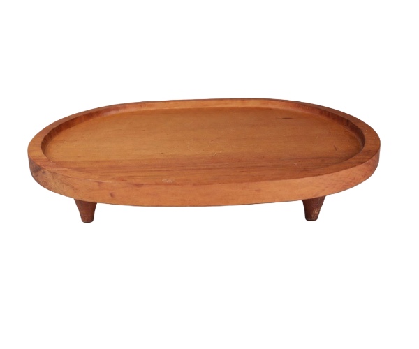 SUPORTE MADEIRA OVAL C/PE MADEIRA 49X38CM