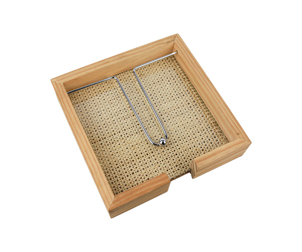 PORTA GUARDANAPOS MAD C/ SISAL 21X21X4CM