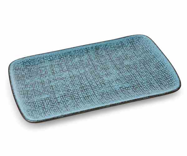 TRAVESSA RETANGULAR JUTA PETROLEUM 27X16CM