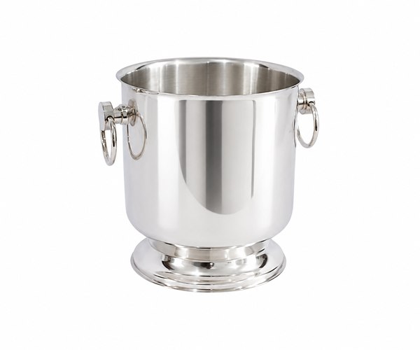 BALDE PRATA LISO 1 GARRAFA 21X22 C/2 ARGOLAS