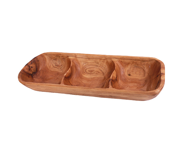 GAMELA MADEIRA NATURAL COM 3 DIV 60X20X10CM