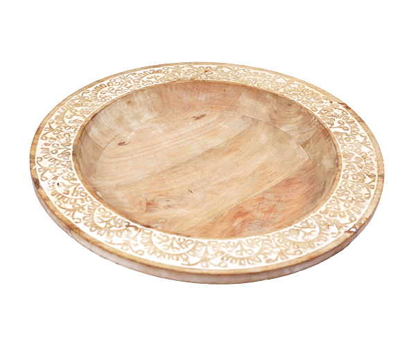 BOWL CALITEIA MADEIRA PATINADA 40X6,5CM