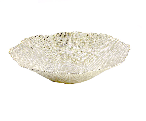 SALADEIRA VIDRO INFINITY DOURADA 40X10CM