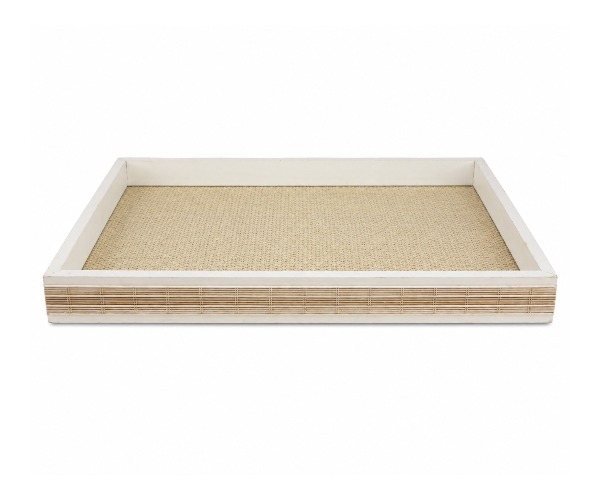 BANDEJA MADEIRA SISAL E BAMBU BCA 45X30X4CM
