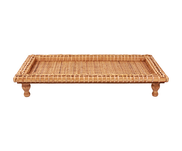 BANDEJA RATTAN NATURAL RET 60X30X9,5CM