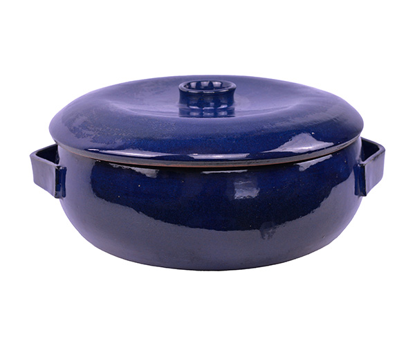 CACAROLA CERAMICA AZUL MARINHO C/ TAMPA 7L