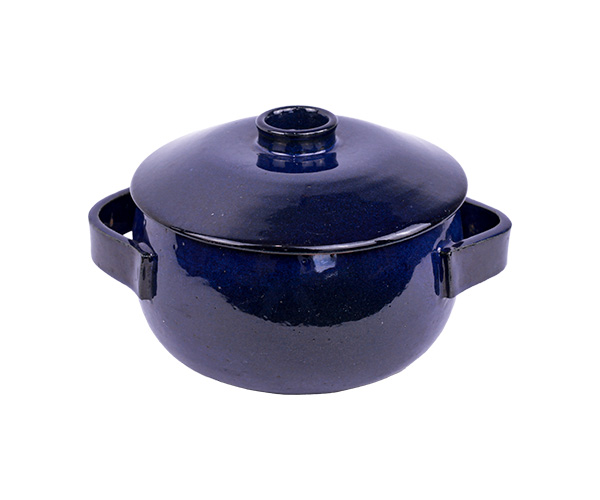 CACAROLA CERAMICA AZUL MARINHO C/ TAMPA 4L
