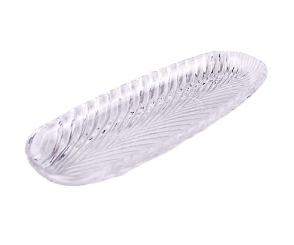 TRAVESSA CRISTAL OVAL FOLHA RASA 32X12CM