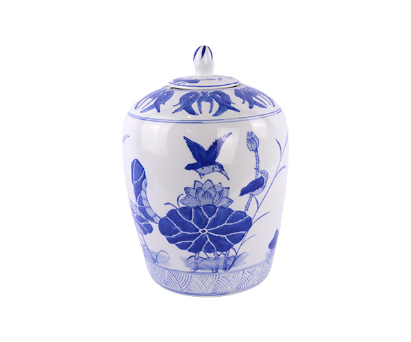 POTICHE CHINES BCO/AZUL VITORIA REGI 33X22