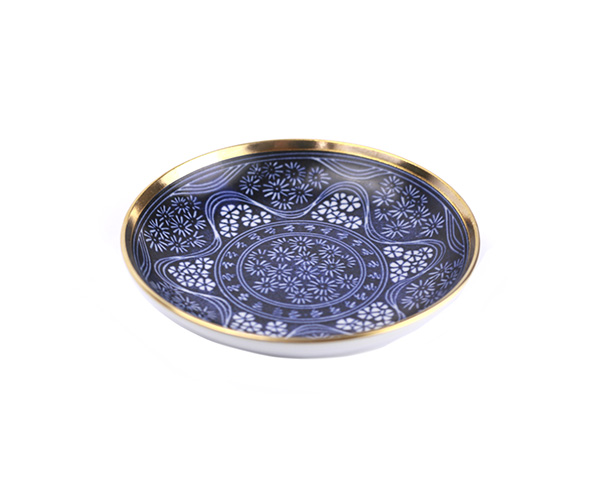 MINI PRATINHO AZUL FILETE DOURADO MV