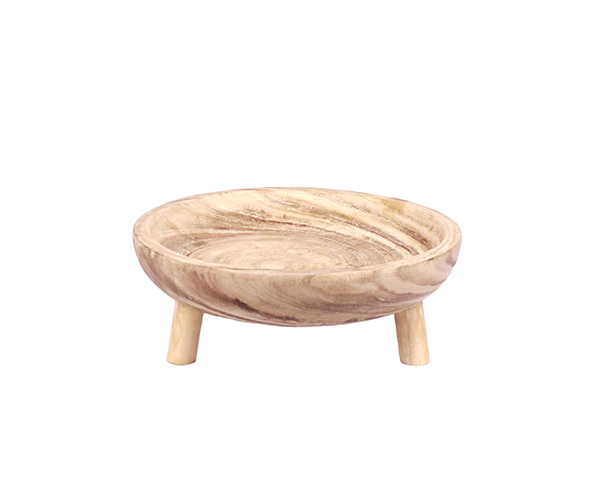 BOWL DE MADEIRA COM PE KENDU 27X10CM