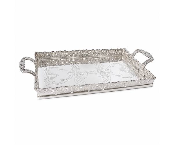 BANDEJA PRATA RET BORDADA C/ALCAS S/PE 29X19CM