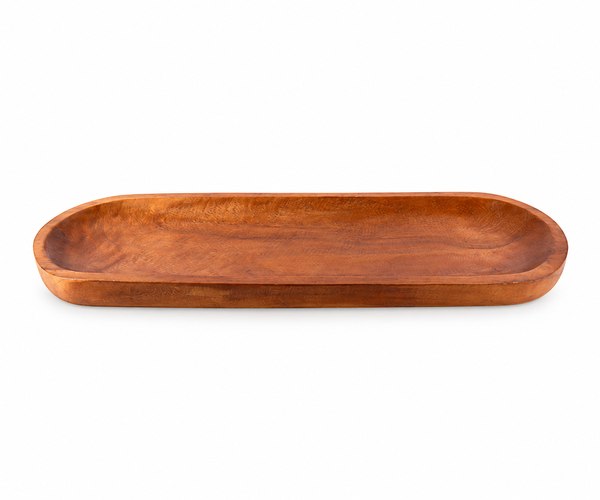 CENTRO DE MESA MADEIRA OVAL NATURAL 5X71X24CM