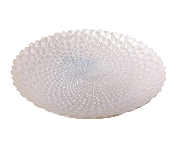 SALADEIRA VIDRO BRANCA ESCAMA 50CM