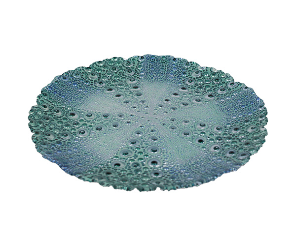 PRATO VIDRO ACQUA MARINE AZUL 34CM