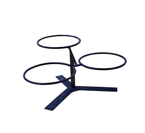 SUPORTE DE FERRO PRETO ALTO P/3 BOWLS