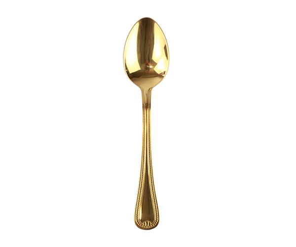 COLHER SOBREMESA INOX GENEVE DOURADO