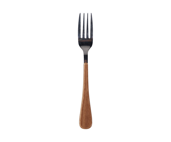 GARFO SOBREMESA INOX COM CABO AMADEIRADO