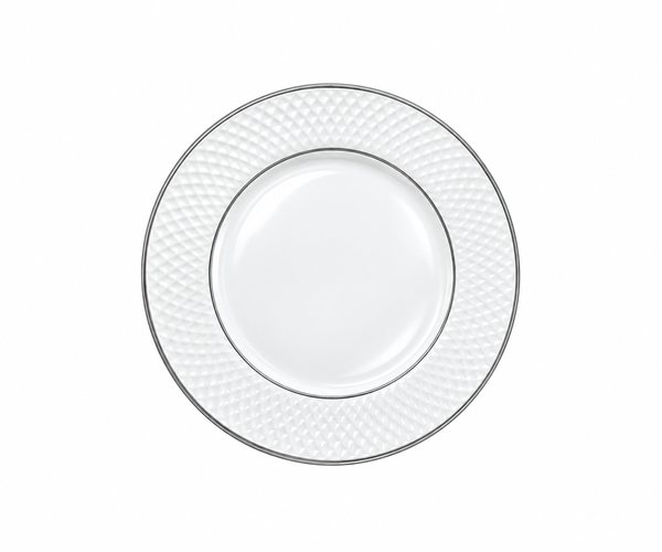 PRATO PORC MESA BRANCO C/FILETE PRATA