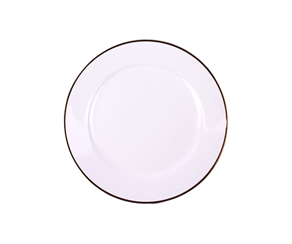 PRATO MESA BRANCO COM FILETE DOURADO OXF 28CM