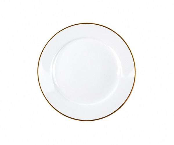 PRATO MESA BRANCO COM FILETE DOURADO OXF 28CM
