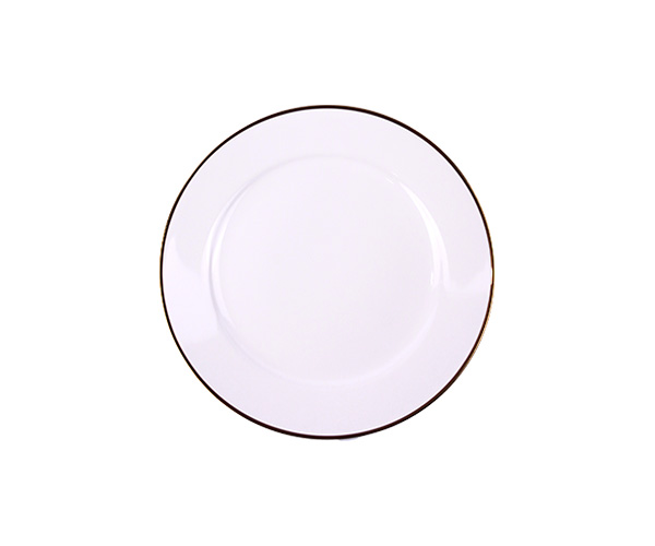 PRATO SOBREMESA BRANCO C/ FILETE DOURADO OXF 22XM