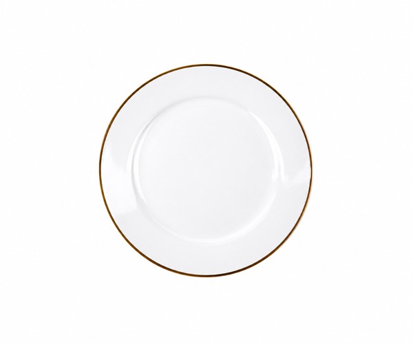 PRATO SOBREMESA BRANCO C/ FILETE DOURADO OXF 22XM