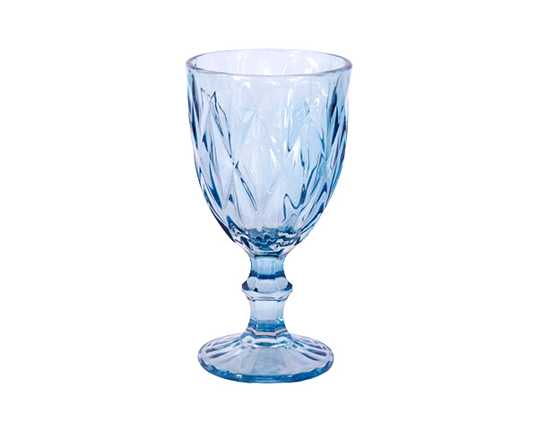 TACA AGUA VIDRO 290ML DIAMOND AZUL CX15
