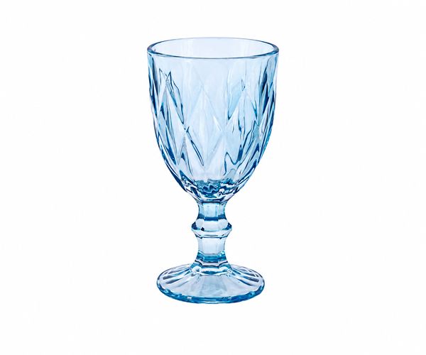 TACA AGUA VIDRO 290ML DIAMOND AZUL CX15