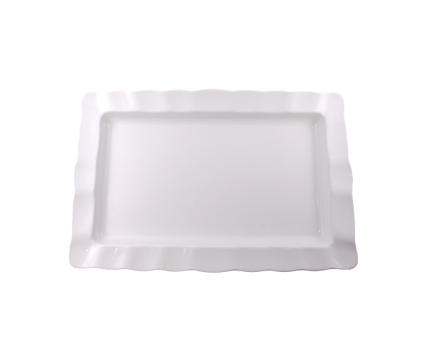 BANDEJA MELAMINA RET GRANDE COM ONDAS 43X23CM