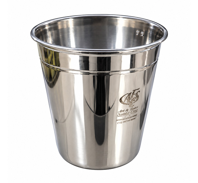BALDE INOX GELO LISO 17X21 MEDIO