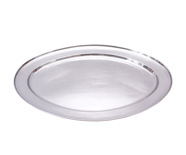 BANDEJA INOX OVAL LISA GDE 60X42CM