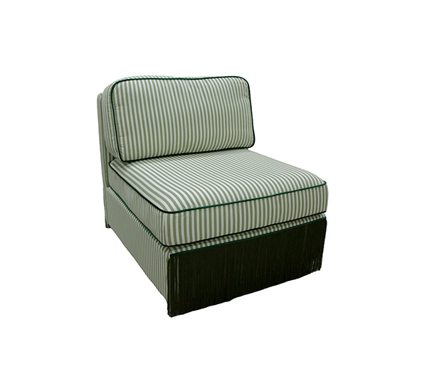 SOFA SEVILHA FRANJA VERDE E OFF WHITE MOD CENTRAL KL