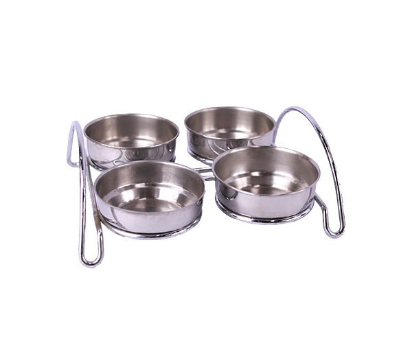 SUPORTE INOX QUAD MEDIO C/ 4 RAMEQUIN PORC.BCA