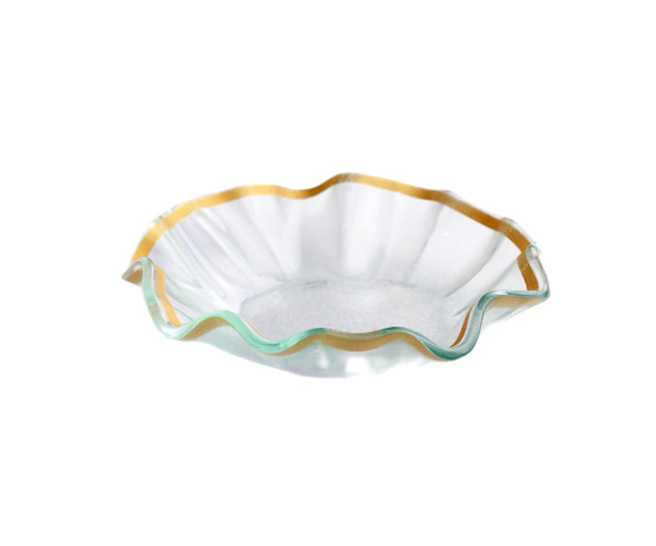 MINI SALADEIRA VIDRO C/ FILETE DOURADO