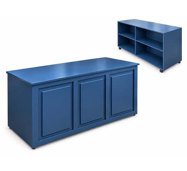 BALCAO MADEIRA AZUL 1.70X0.60X1.00M
