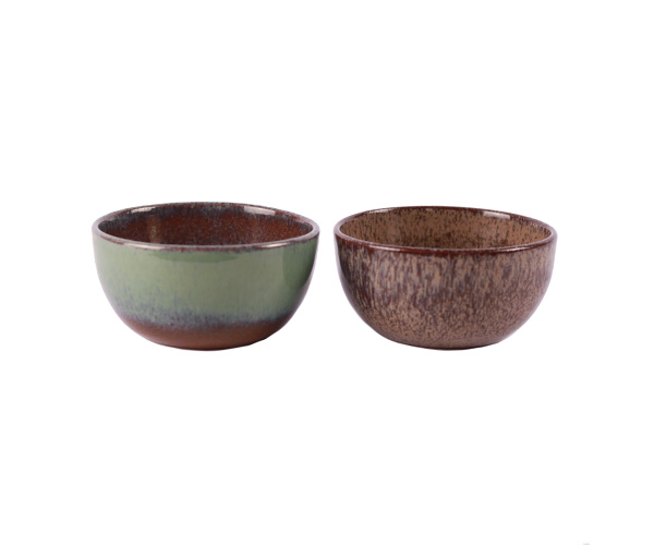 MINI BOWL CERAMICA VERDE E MARRON 8.5X4,5CM
