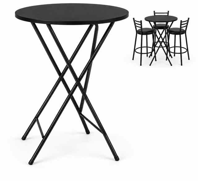 MESA BISTRO ACO PRETO DOBRAVEL S/ BANQUETAS