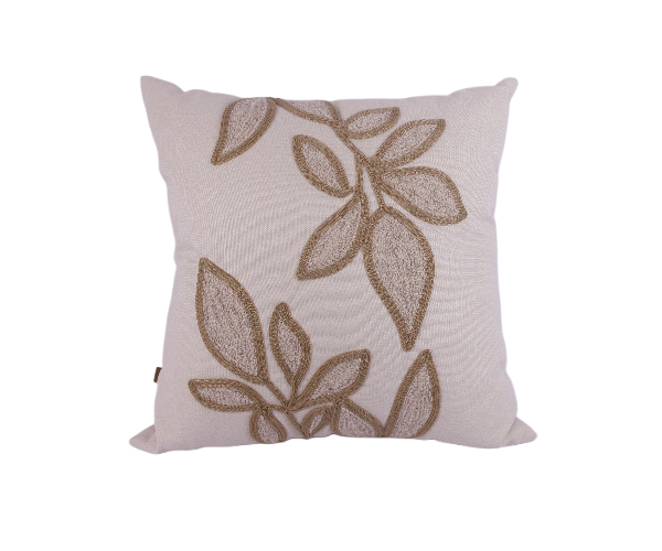 ALMOFADA LILIAN 1 C/ FOLHAGEM MARROM E BEGE