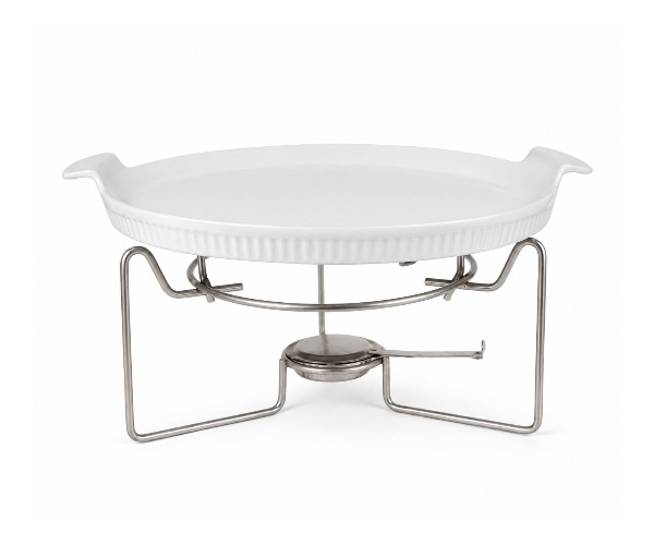 RECHAUD CERAM C/SUPORTE INOX QUICHE 32,5CM