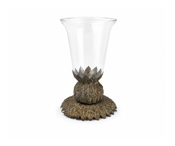 VASO VIDRO MEDIO PE DE FERRO