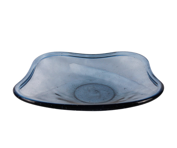 SALADEIRA VIDRO ONDULADA GDE AZUL