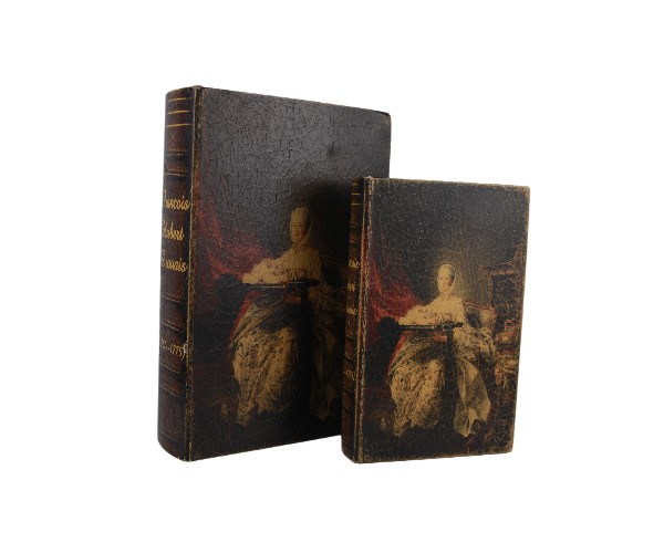CAIXA LIVRO MADEIRA 2PÇS G=33X22 P=26X17