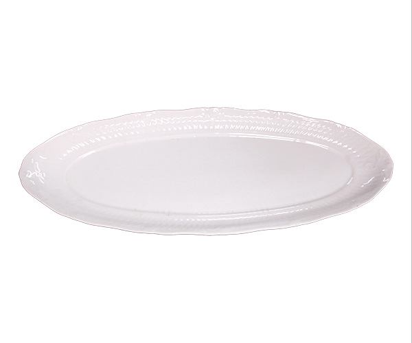 TRAVESSA PORCELANA COMPRIDA BRANCA 65 CM
