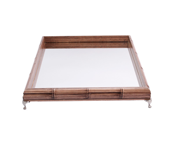 BANDEJA BAMBU QUAD ESPELHADA C/PE 36X36